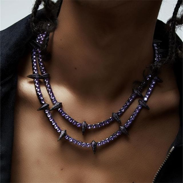 Drexxiax-CZ Spiked Necklace