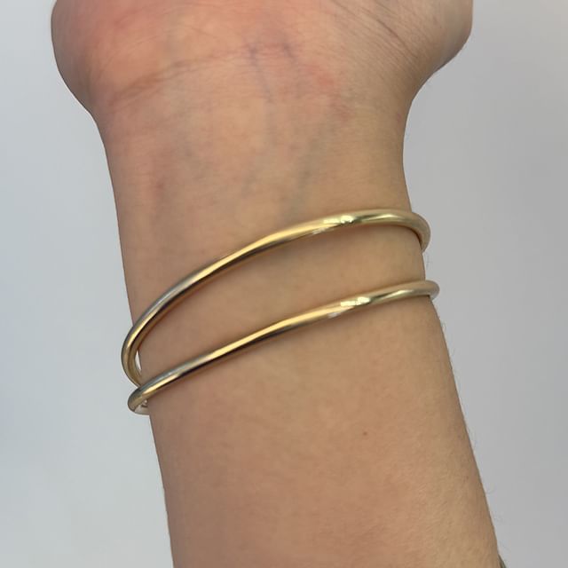 Drexxiax-Gold Tone Open Bangle