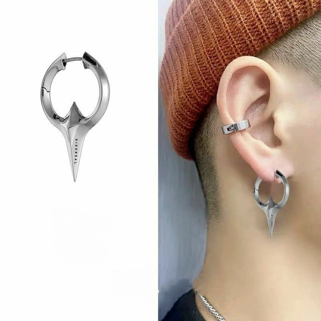 Drexxiax-Spiked Huggie Earring