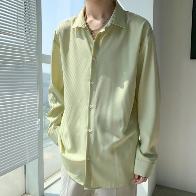 DuckleBeam-Long-Sleeve Plain Shirt