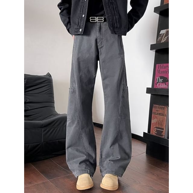 Dukakis-High Waist Plain Wide Leg Pants