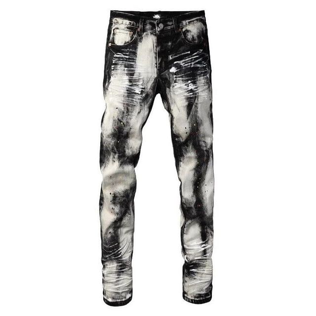 Dukakis-High Waist Washed Slim Fit Jeans