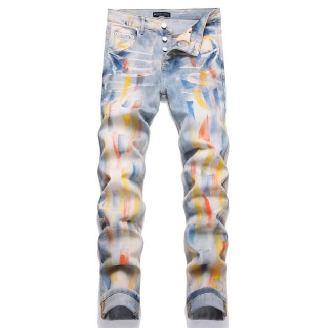 Dukakis-High Waist Washed Slim Fit Jeans