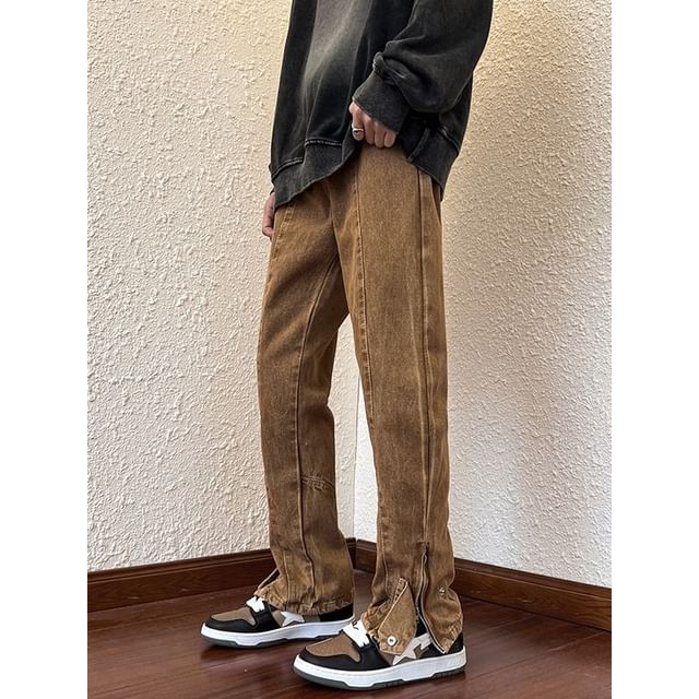 Dukakis-High Waist Washed Slim Fit Jeans