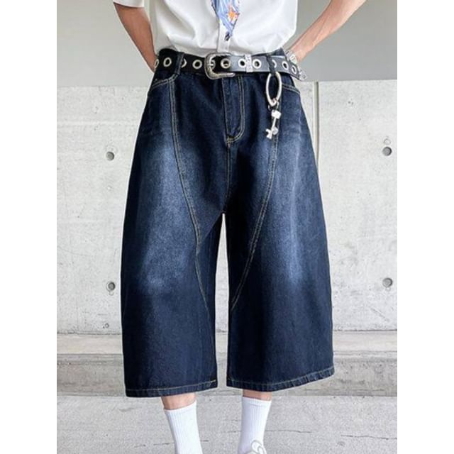Dukakis-Mid Waist Barrel Leg Jorts
