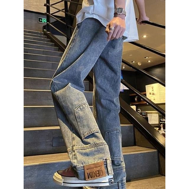 Dukakis-Mid Waist Upside Down Loose Fit Jeans
