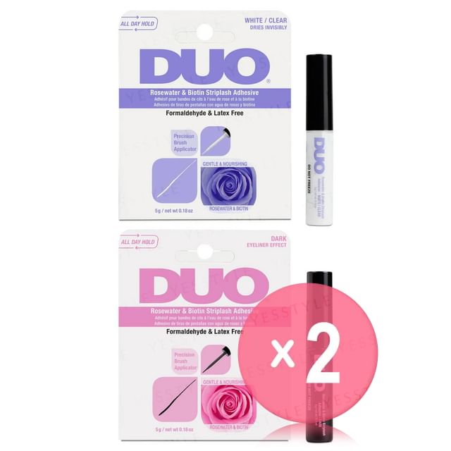 DUO Adhesives-Rosewater Biotin Striplash Adhesive 2pcs Bundle Set