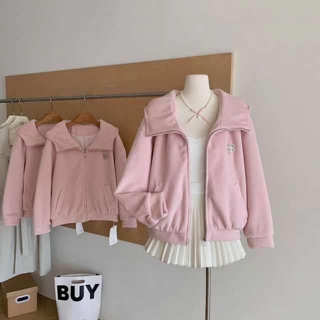 Dute-Collar Logo Zip Hoodie