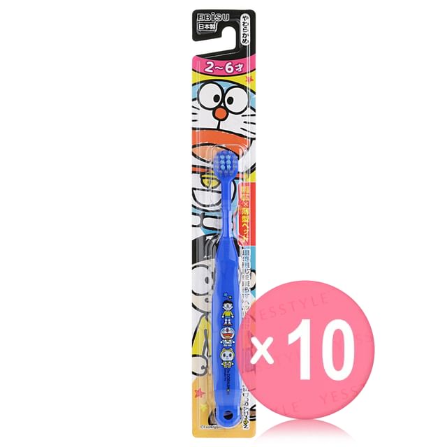 EBISU-Doraemon Kids Toothbrush For 2-6 Years Old 10pcs Bundle Set