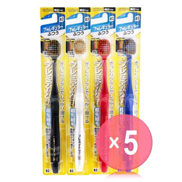 EBISU-Premium Care Toothbrush 7 Row Regular Medium 5pcs Bundle Set