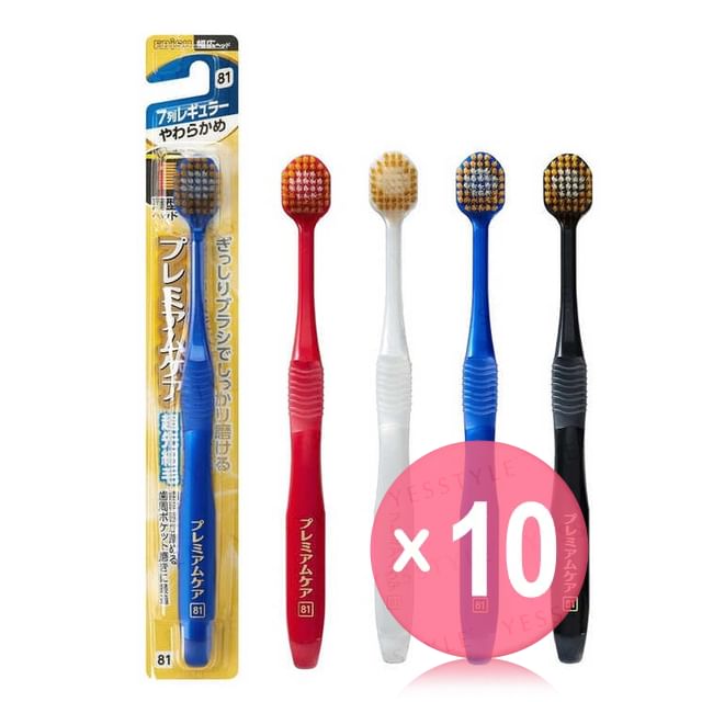 EBISU-Premium Care Toothbrush 7 Row Regular Soft No81 10pcs Bundle Set