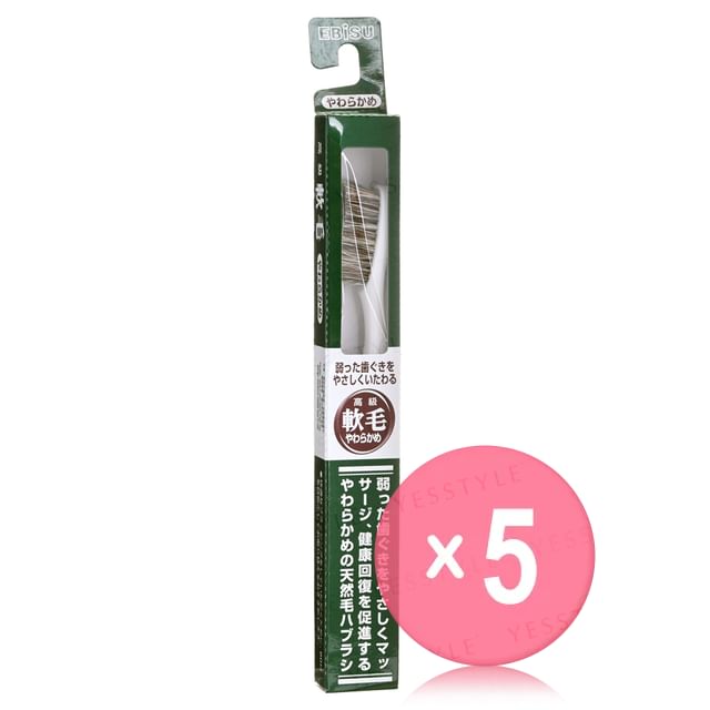 EBISU-Premium Natural Toothbrush 5pcs Bundle Set