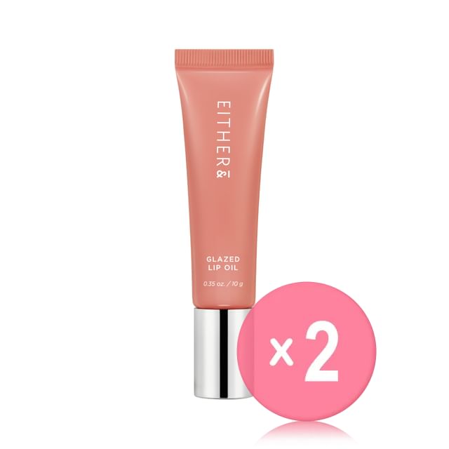 EITHER-Glazed Lip Oil - 5 Colors 2pcs Bundle Set