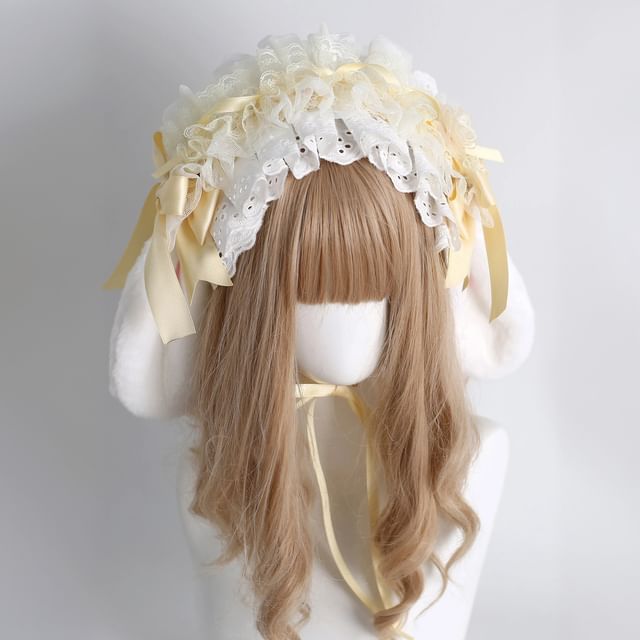 Elfis-Eyelet Lace Ruffle Headband