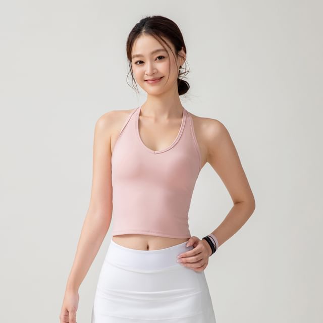 Engiko-Halter Neck Sport Camisole Top