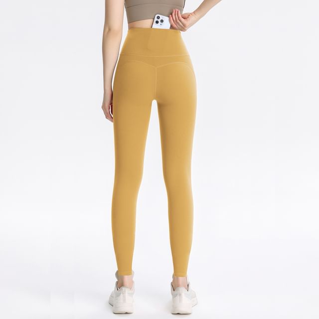 Engiko-High Waist Plain Yoga Leggings