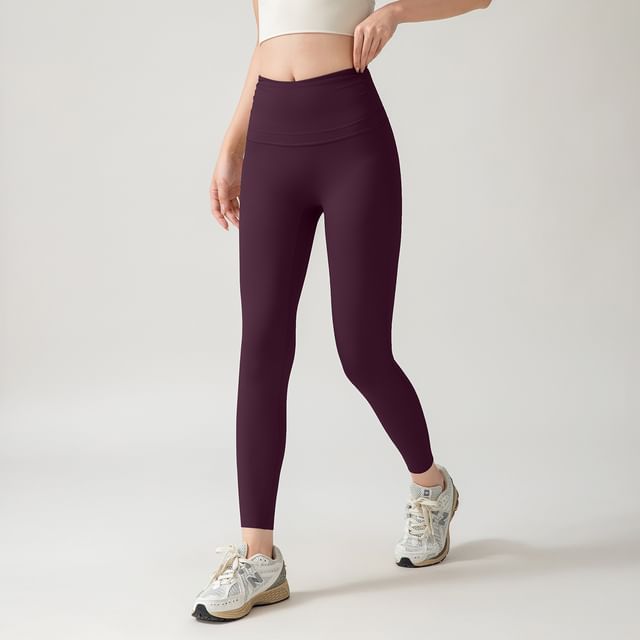 Engiko-High Waist Plain Yoga Pants