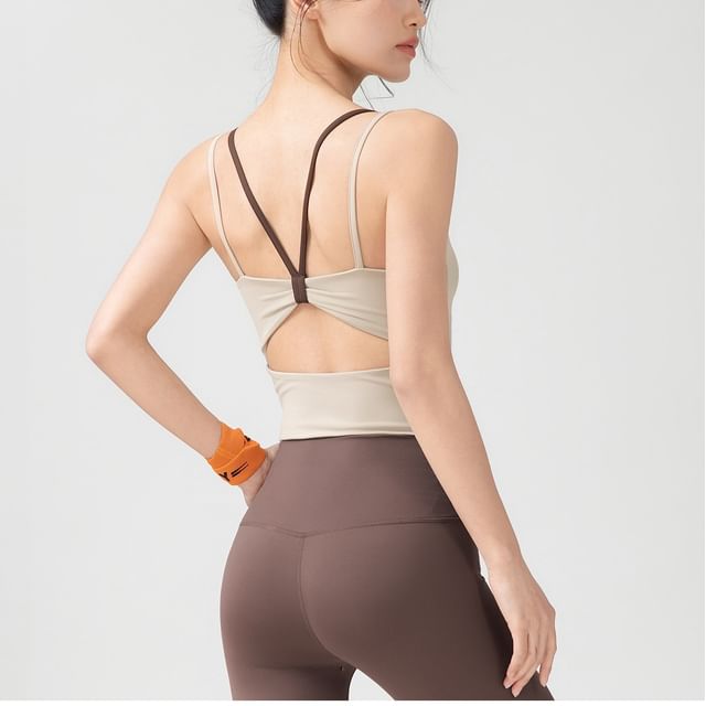 Engiko-Mock Two Piece Padded Yoga Camisole Top