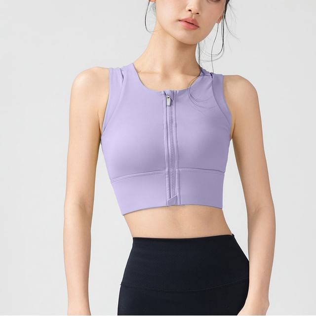 Engiko-Panel Front Zip Sports Bra
