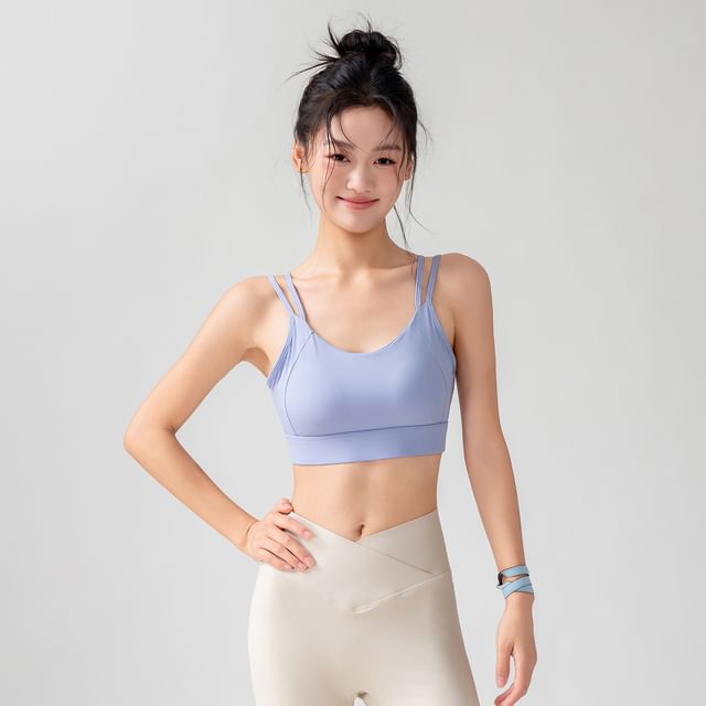Engiko-Plain Open Back Sports Bra