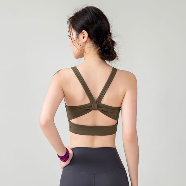 Engiko-Plain Sport Bra Top