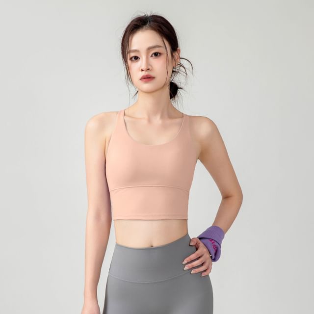 Engiko-Plain Sport Bra Top