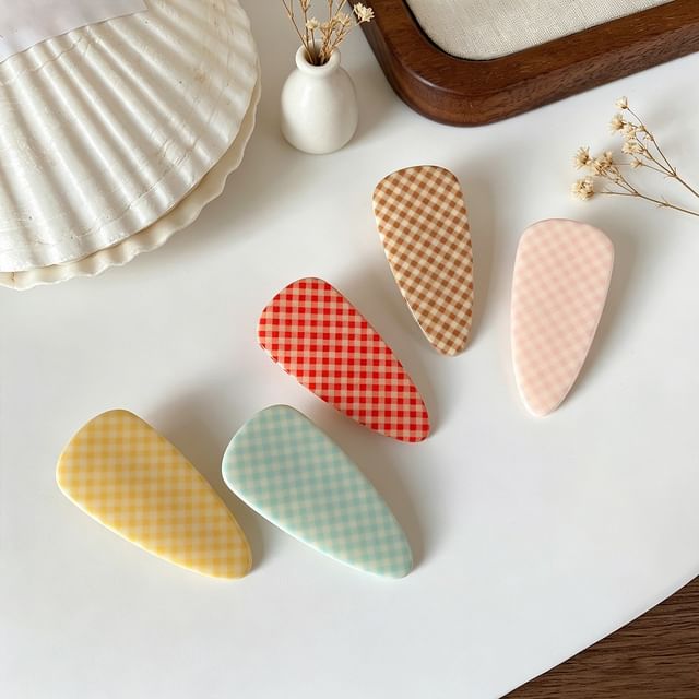 enthice-Acrylic Plaid Hair Clip