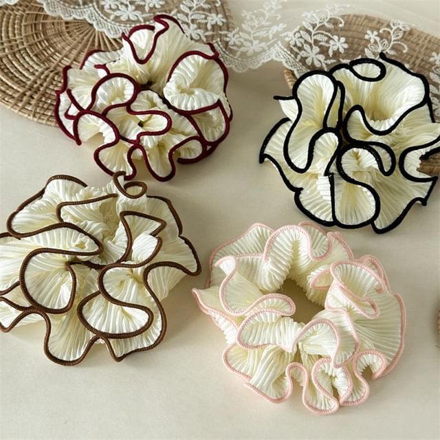 enthice-Contrast Trim Ribbed Scrunchie