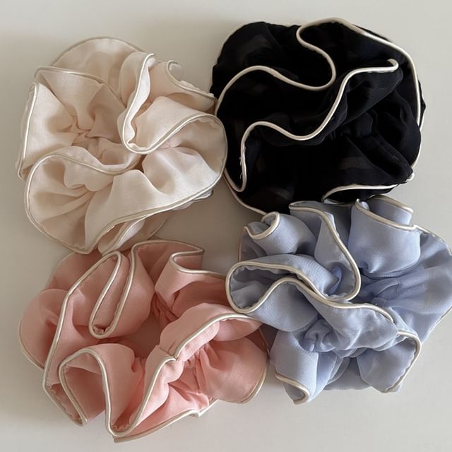enthice-Contrast Trim Ruffle Scrunchie