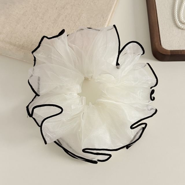enthice-Contrast Trim Sheer Scrunchie