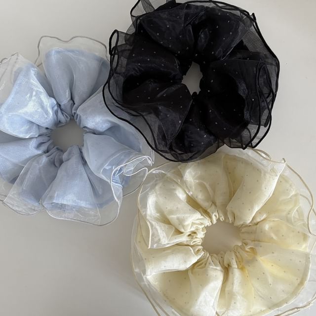 enthice-Dotted Mesh Scrunchie