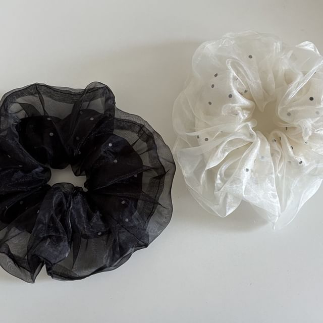 enthice-Dotted Organza Scrunchie