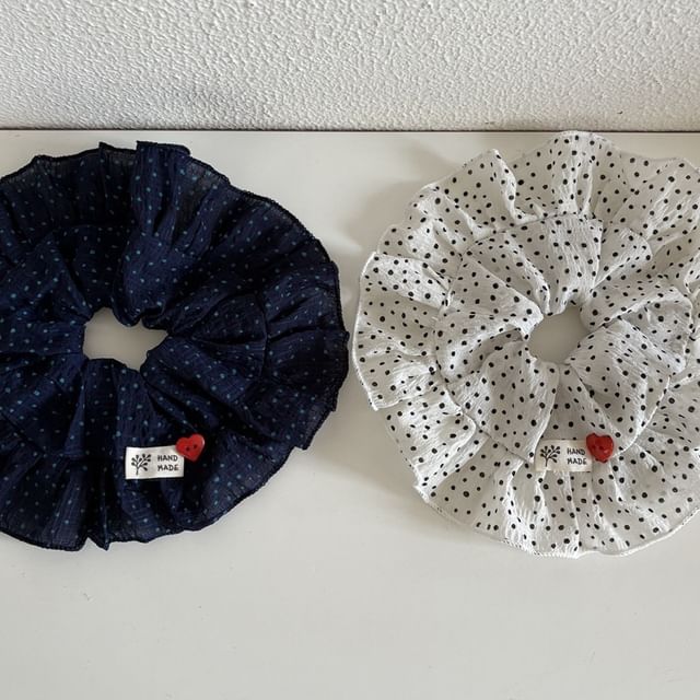enthice-Dotted Ruffle Scrunchie