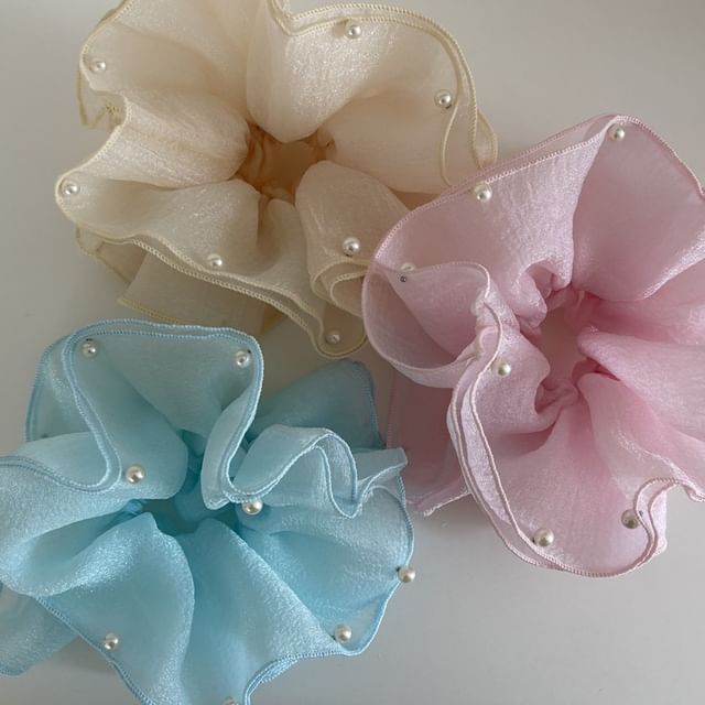 enthice-Faux Pearl Scrunchie