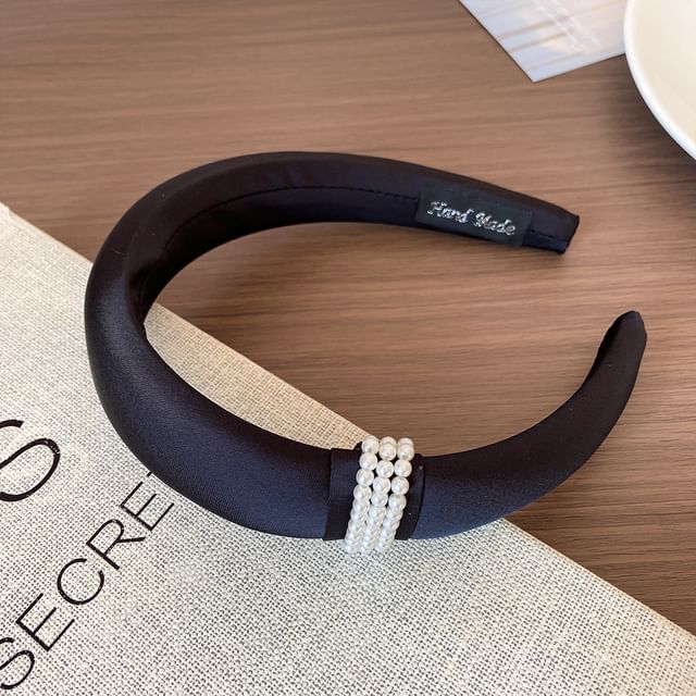 enthice-Faux Pearl Trim Headband