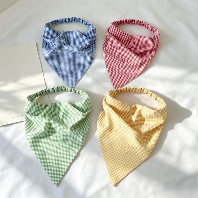 enthice-Gingham Check Bandana Headband