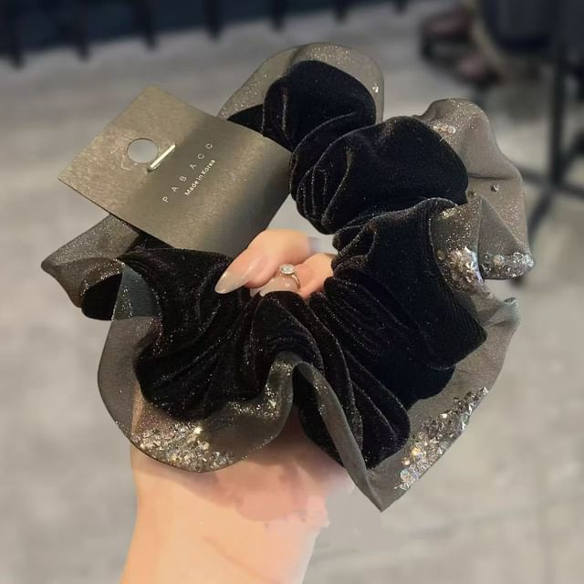 enthice-Glitter Velvet Scrunchie