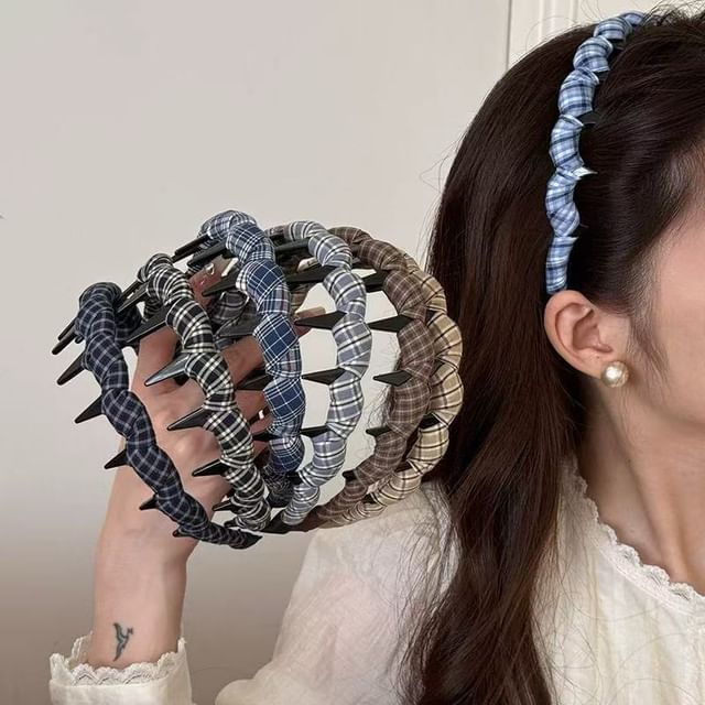 enthice-Plaid Fabric Headband