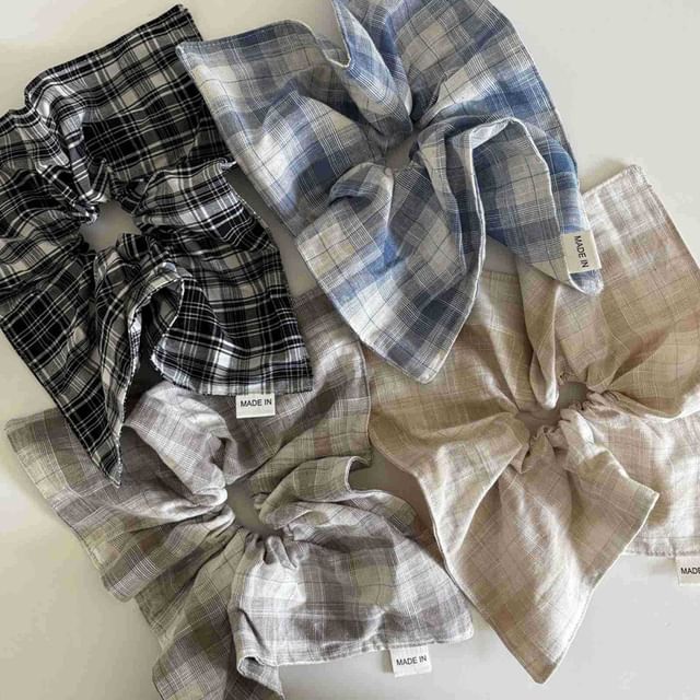 enthice-Plaid Scrunchie