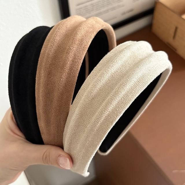 enthice-Plain Faux Suede Headband