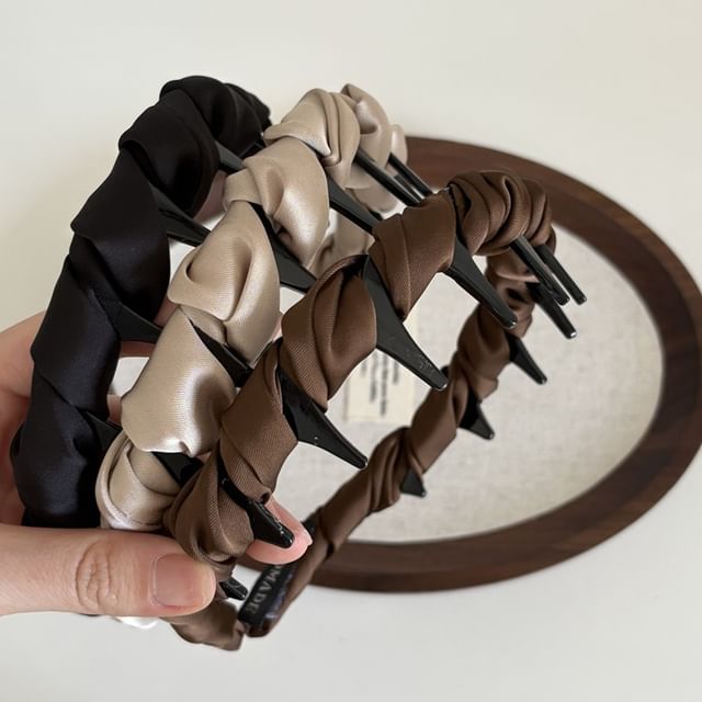 enthice-Plain Twisted Satin Headband