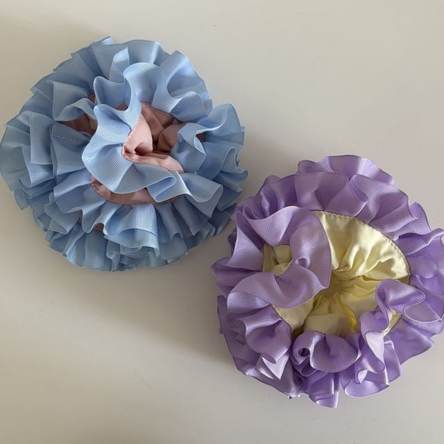 enthice-Two-Tone Ruffled Scrunchie