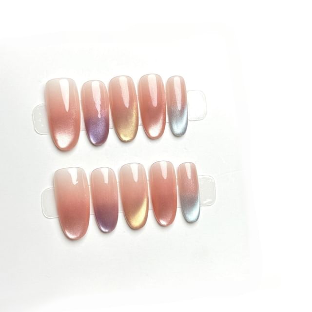 eovda-Ombre Cat Eye Almond Press-On Nails