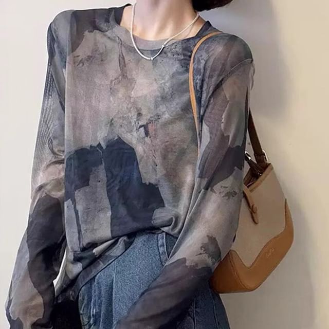 Essere-Round Neck Tie Dye T-Shirt