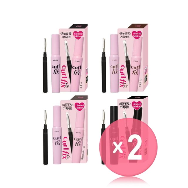 ETUDE-Curl Fix Mascara Set - 4 Types 2pcs Bundle Set