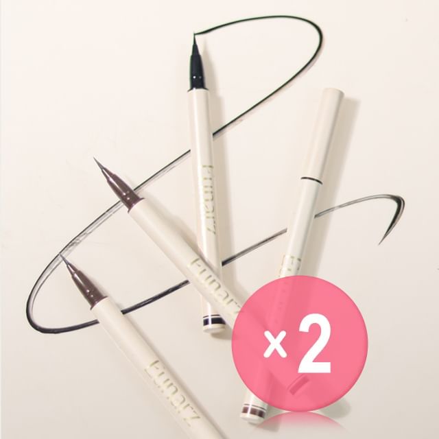 Eunarz-Slim Long Lasting Liquid Eyeliner - 2 Colors 2pcs Bundle Set