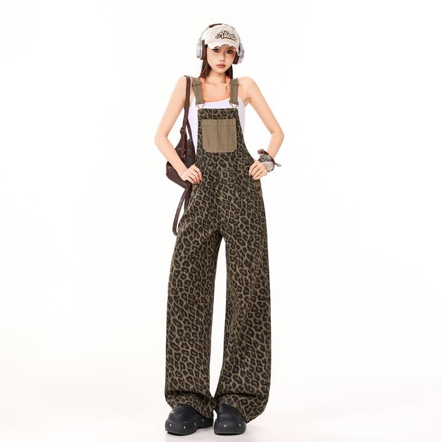 evanesce-Leopard Print Wide Leg Jumper Pants Various Designs