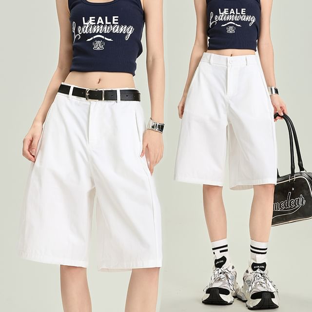 evanesce-Mid Rise Plain Shorts