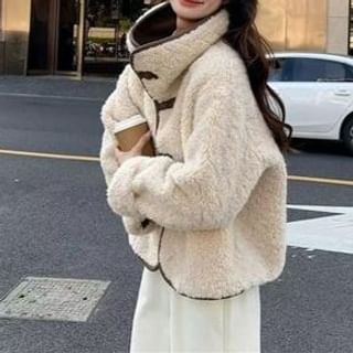 Everose-Collared Fleece Button Up Jacket