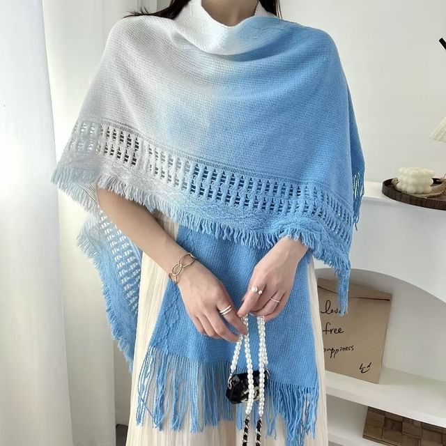 Everose-Gradient Fringe Scarf
